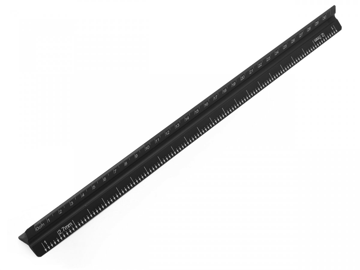 Righello per Cuciture su Cuoio – Triangolare, Alluminio, 31 cm