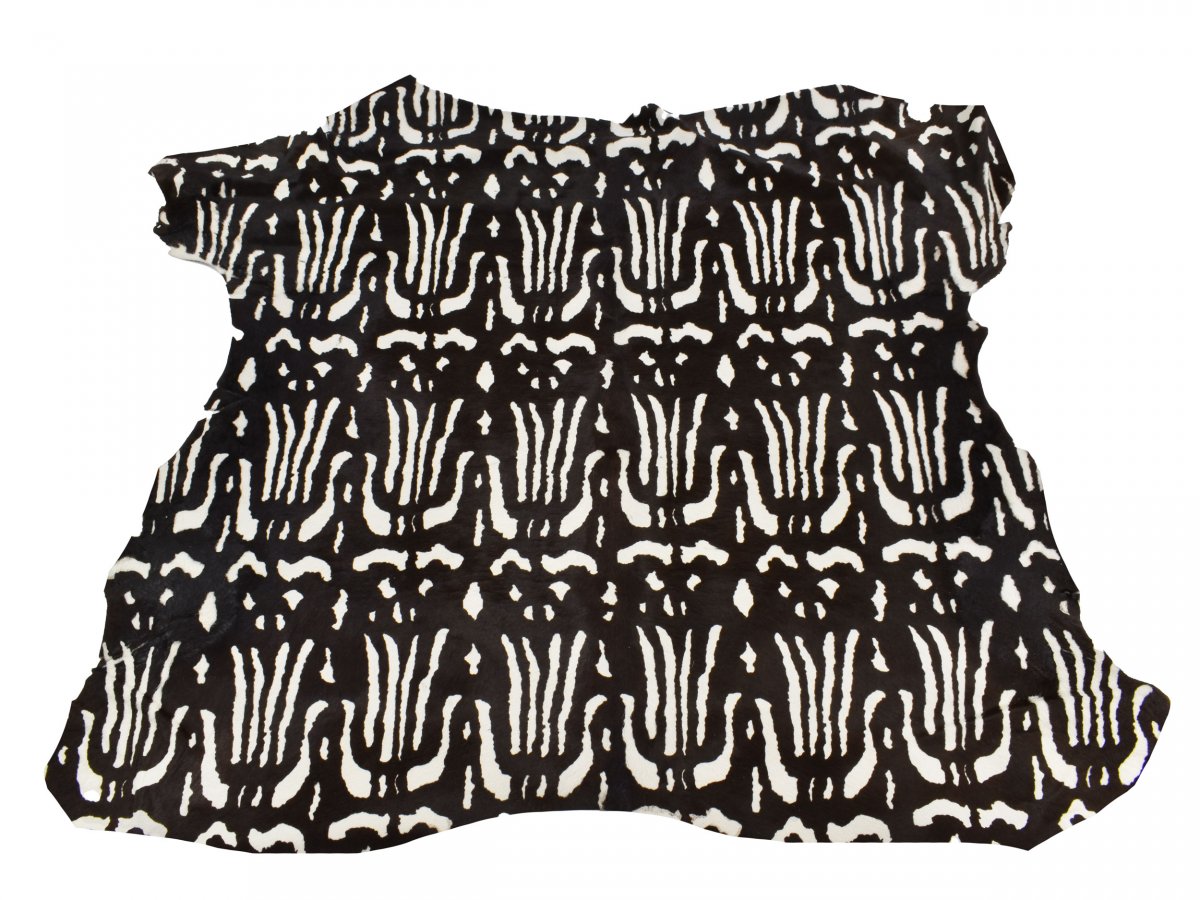 Cuir plat 3mm imprime noir et or