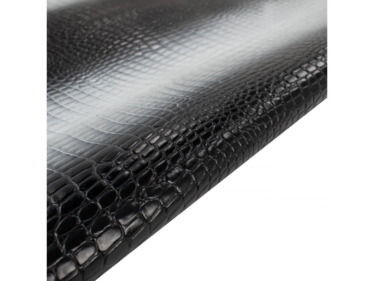 Black Crocodile Alligator Leather Embossed Texture Amazing 