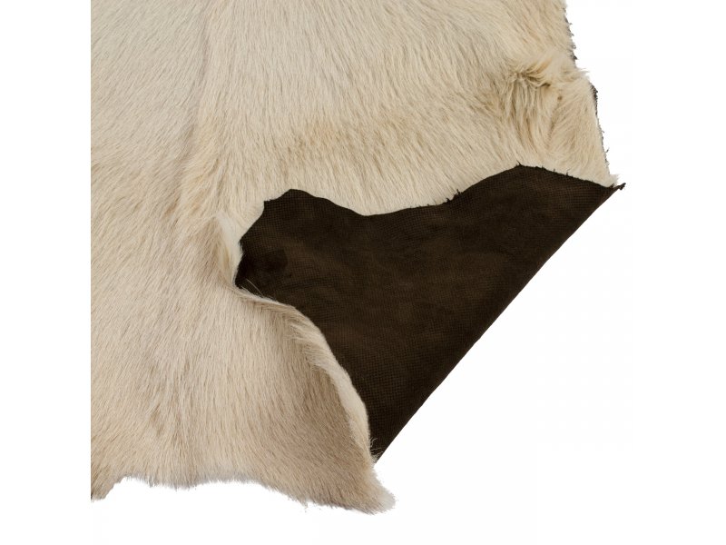 sheepskin shearling leather hide Natural 1" thick fluffy hair w/Ivory suede back 