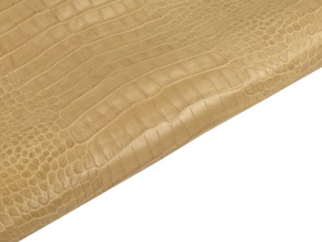 Crocodile Embossed Calfskin Leather