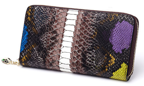 snake leather scraps wallet
